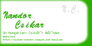 nandor csikar business card